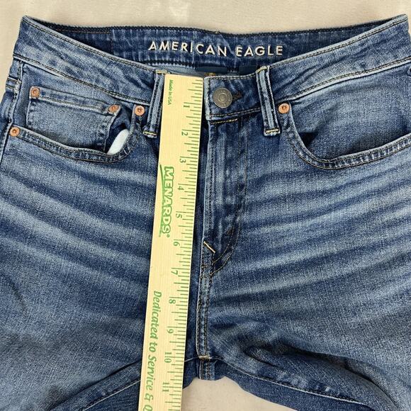 American Eagle Jeans Mens 28x34 Blue Denim Athletic Fit Stretch Skinny Preppy - Picture 6 of 13